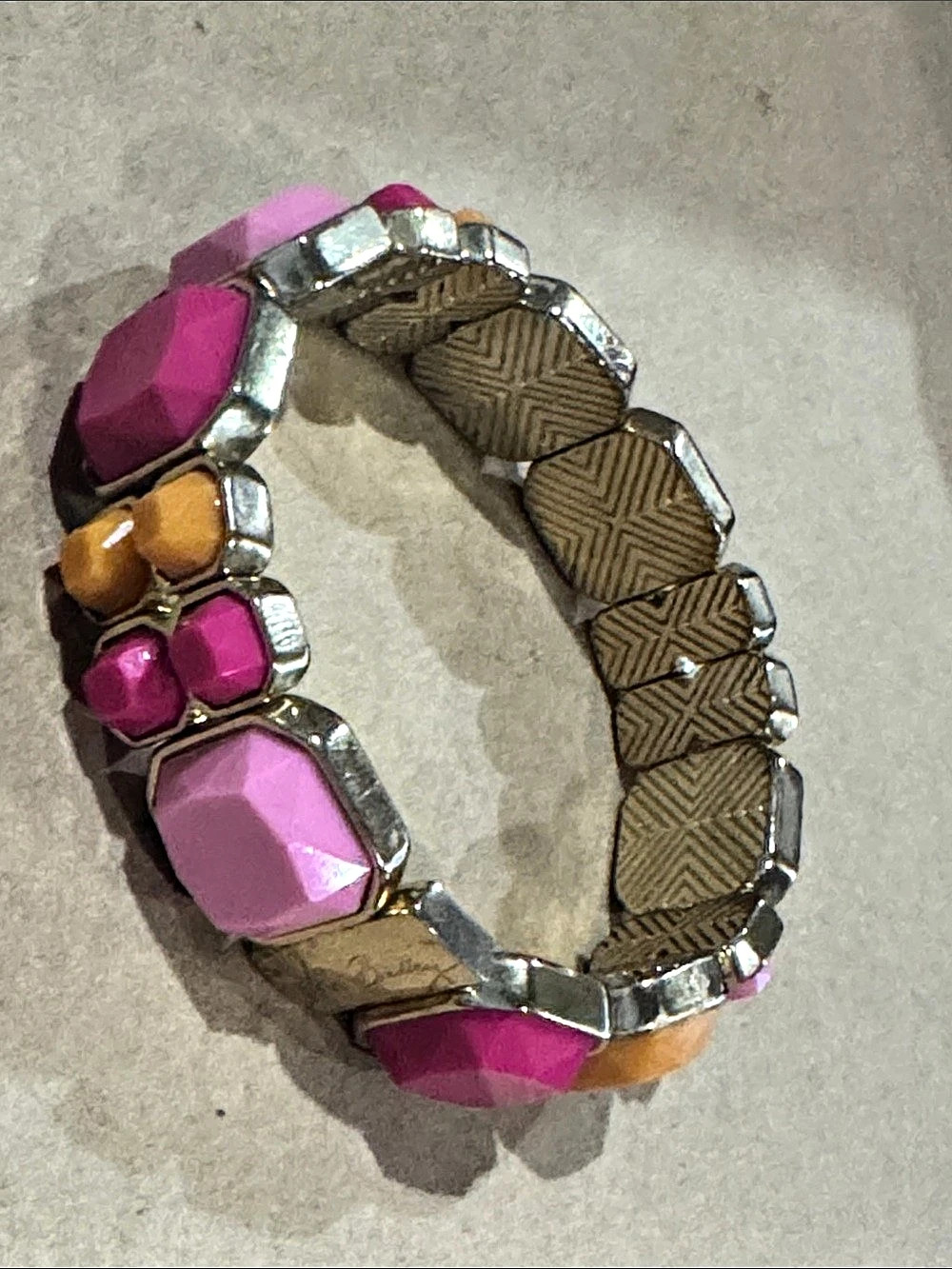 Vera Bradley Pink & Yellow Stretch Bracelet